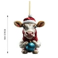 thumbnail image 3 of Kugisaki Christmas Acrylic Cow Ornament, Creative Festival Hanging Ornament with Christmas Elements, Christmas Tree Car Backpack Decoration, 3 of 5