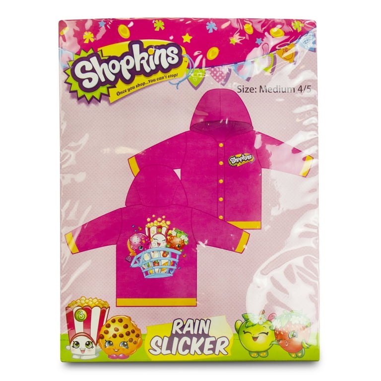 Shopkins Girls Rain Slacker Hooded Raincoat Medium Walmart