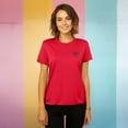 thumbnail image 2 of Dalix Butterfly Embroidered Cotton Relaxed Fit Short Sleeve Crewneck Tee Shirt Women in Red XS X-Small, 2 of 5