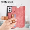 thumbnail image 4 of for Motorola Moto G Power 5G 2024 PU Leather + TPU Wallet Case, Card Slots Wristband Kickstand RFID Blocking Anti Peeping Magnetic Clasp Full Body Protection Cover for Moto G Power 5G 2024, Pink, 4 of 9