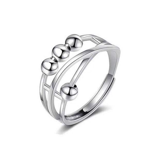 Qarigey Anillo de apertura para hombre y mujer, anillos ajustables, decoración de círculos, cuentas chapadas, joyería Unisex para adultos, Ropa, zapatos y accesorios Miscelánea tipo 3 Qarigey AP012684-03