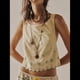 thumbnail image 4 of Blusa de Mujer Sin Mangas con Cuello Redondo, Dobladillo Ondulado con Colores Contrastantes y Bordado Beige L, 4 of 7