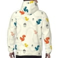 thumbnail image 3 of Bingfone colorful Squirrel Nuts Men's Drawstring Hoodie Long Sleeve Pocket Sweatshirts-Medium, 3 of 6