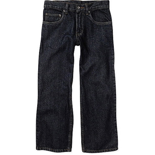 Faded Glory Boys Relaxed Jeans Black Size 7 Slim Adjustable Waist NEW