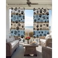 thumbnail image 6 of Blue Beige Paw Print Blackout Curtains for Bedroom Living Room Darkening Curtains 96 Inches Long Vintage Farmhouse Rustic Wooden Grain Window Curtain 2 Panels Set Window Treatment Drapes 52"x96", 6 of 9