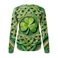 thumbnail image 5 of Aobny Shirts for Women Trendy St Patrick's Clovers T-shirts Long Sleeve Green Pullover Crew Neck Birthday Shirt,XXL, 5 of 7