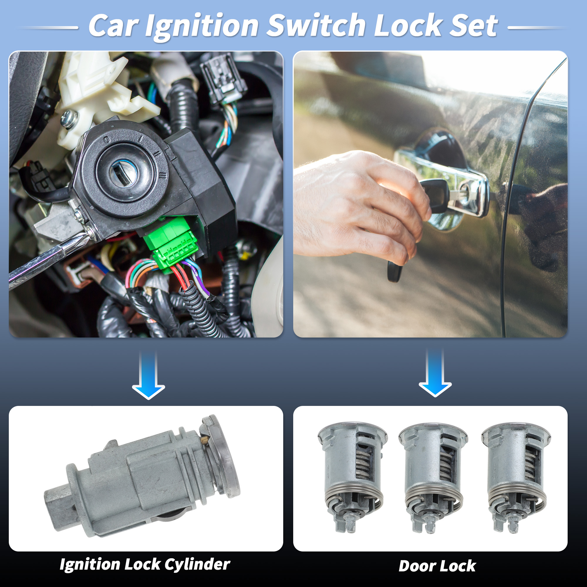 Unique Bargains Ignition Lock Cylinder for Jeep Wrangler TJ and for Dodge Stratus