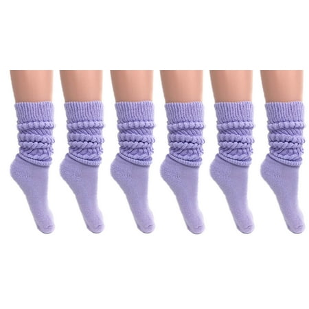

Heavy Slouch Socks for Women Lilac 6 Pair Size 9-11