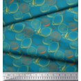 thumbnail image 2 of Soimoi Blue Moss Georgette Fabric Lemon Slice Vegetable Print Fabric by the Yard 42 Inch Wide, 2 of 3