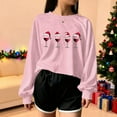 thumbnail image 5 of Turilly Women's Christmas Hoodless Sweatshirts Themed Short Shoulder Long Sleeve Printed Pullover Sweatshirt, 5 of 5