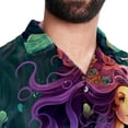 thumbnail image 5 of Mermaid Men's Short Sleeve Casual Printed Button Down Beach Shirts Hawaiian Style Unisex Summer Shirt, 5 of 6