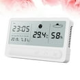 thumbnail image 1 of HINTRMENT 1Pc Digital Temperature and Humidity Meter for Living Room Bedroom with Clock Display, 1 of 8