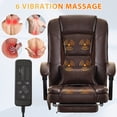 thumbnail image 4 of JONPONY Big and Tall Office Chair 500LBS Executive Office Chair Massage and Footrest Ergonomic Computer Desk Chair Reclining High Back Leather Office Chair Lumbar Back Support Swivel Rolling,Brown, 4 of 14