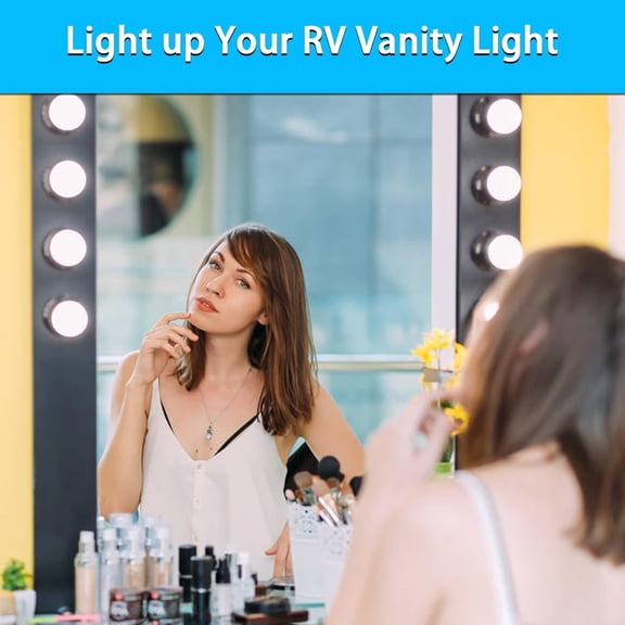 YJYASX-1156 1141 1003 12V RV Vanity LED Light Bulbs, 3W 1383 1139 20-99 BA15S Single Contact Bayonet Vanity Replacement Bulb for 5th Wheel Camper RV Interior Light Bulb Natural White 4000K, 4-Pack