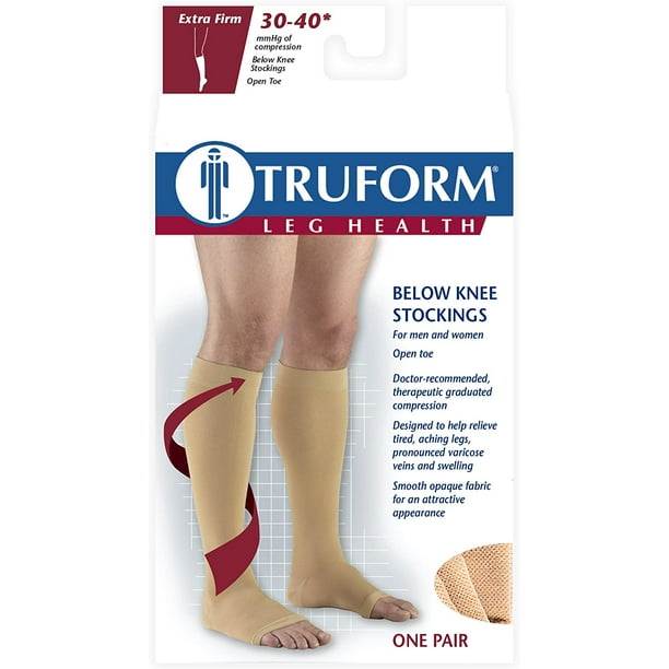 Soft Opaque | Calf High Compression Stockings | Open Toe | 30-40 mmHg