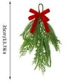 thumbnail image 3 of Artificial Christmas Teardrop Swag 13.78 Inch Winter Greenery Garland with Red Berries Bow Cedar Pine Xmas Door Swag for Front Door Wall Hanging Indoor Outdoor Fireplace Decor, 3 of 7