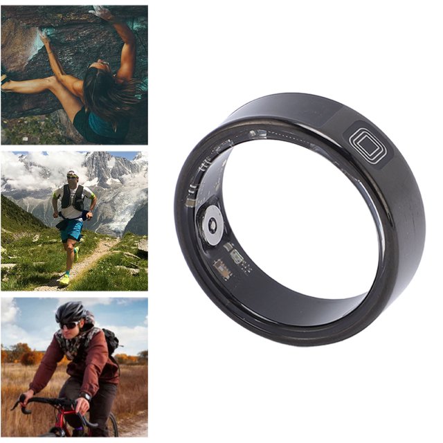 Display Smart Ring with APP Display Screen Multiple Sports Modes IP68 Water Resistant Stainless Steel 18mAh Smart Fitness Ring for Cycling Running