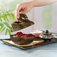 thumbnail image 4 of Antique Candy Serving Bowl with Lid, Authentic Fancy Sugar Bowl, Ottoman Style Metal Swan Turkish Delight Serving Dish, Silver Decorative Centerpieces Dish, 4 of 6