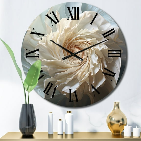 Designart "Seashell Monochromatic II" Animals Oversized Wall Clock