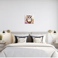 thumbnail image 4 of ZHONGYUTONG Owl Canvas Wall Art Colorful Owl Pictures Wall Decor Funny Animal Painting for Kids Bedroom Nursery Room Decor Framed (12.00" x 12.00"), 4 of 5