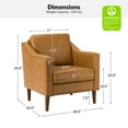 thumbnail image 7 of Upholstered Accent Chair Faux Leather Armchair Removable Cushion Lounge Sofa Nailhead Solid Wood Legs Living Room Camel, 7 of 7