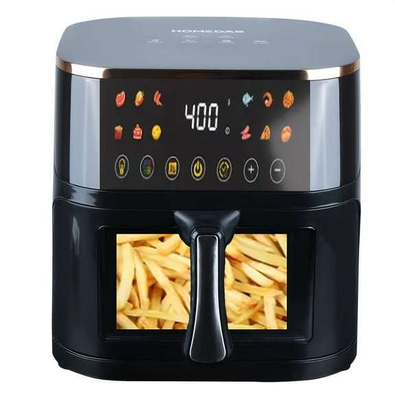 Air Fryer Oven 8 Qt, 12-in-1 Digital Display Compact Cooker with Easy View Windows, Space-saving, Nonstick And Dishwasher Safe Basket with Temperature And Time Control 21-1 21-2
