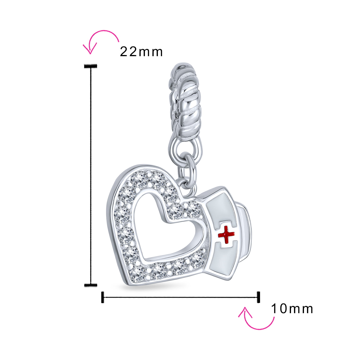 925 European Sterling Pedant CZ Dangle Silver Charms Bead for Bracelet Necklace