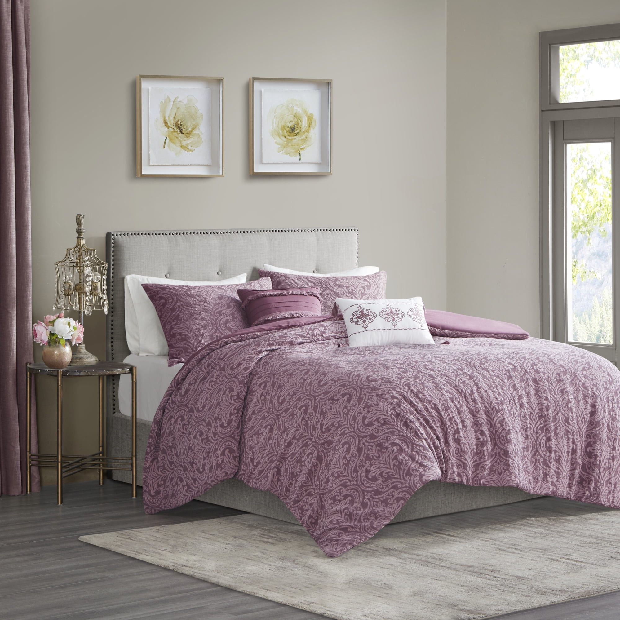 Home Essence Karena 5 Piece Damask Matelasse Cotton ...