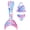 Pink and blue, variant on Mermaid Tail for Swimming Mermaid Swimsuit For Girls 3Pcs Kids Swimwear With Mermaid Tail Cute Bikini Bathing Suit Sets 4-10 Years