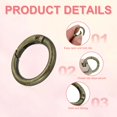 thumbnail image 3 of 1 in Spring O Ring, 50pcs O Ring Clip Keyring Clip Purse Clips Trigger Buckle Circle Metal Binder Snap Round for Handbags Straps Purse Shoulder Bag Hook Keychain, Bronze, 3 of 6