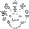 thumbnail image 1 of Trendy Designer Croc Charms For Women And Girls, Bling Shoe Charms Pack With Buttons, 16pcs, 1 of 5