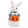 thumbnail image 1 of Figura Conejo Estatua Conejito Pascua Abrazando Zanahorias/estatua Decorativa Creativo Lindo Adornos para La Fiesta Decoraciones, 1 of 9