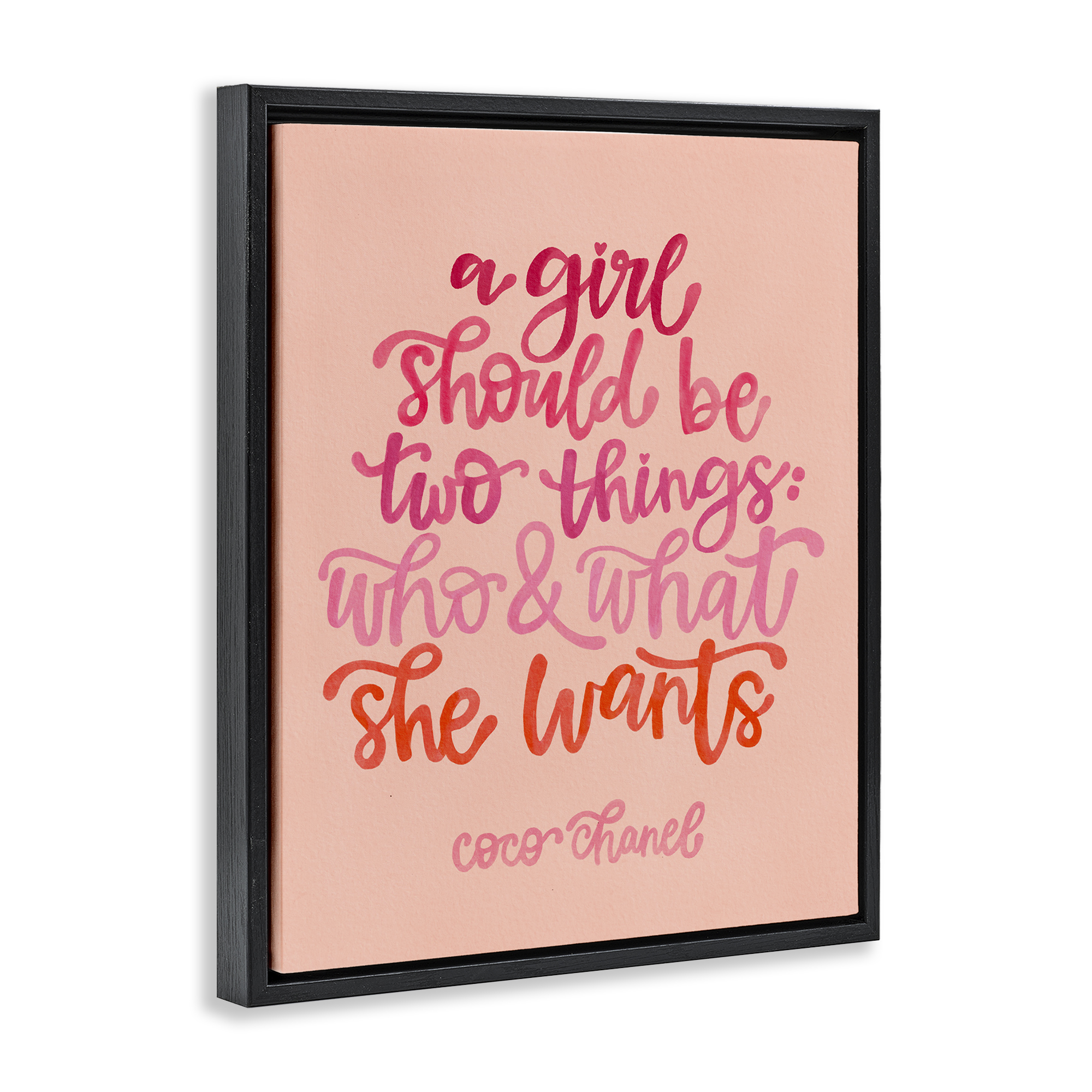 Stupell Industries Where & What She Wants Typography Painting Black Floater Framed Art Print Wall Art, 25 x 31