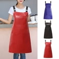 thumbnail image 2 of Mightlink Barber Apron Pockets Design Waterproof Adjustable Strap Anti Stain Faux Leather Kitchen Chef Apron for Kitchen Salon Hairstylist, 2 of 7