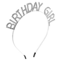 FRCOLOR Rhinestone Headband Teen Girl Birthday Decor Headbands Women's Silver