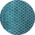 thumbnail image 1 of Ahgly Company Indoor Round Oriental Light Blue Industrial Area Rugs, 6' Round, 1 of 4
