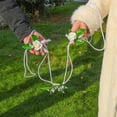 thumbnail image 2 of Vjnyvs 160cm Handfasting Cord, Rustic Wedding Lasso Rope with Rose Flowers and Lace Bow Traditional Celtic Cords for Wedding Ceremony, 2 of 7