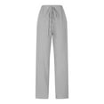 thumbnail image 6 of Lightweight Linen Pants for Women Comfortable Ankle Pants with Solid Color Side Pockets High Waisted Comfy Everyday Wear Capri Pants Autumn Vacation Fashion Casual Pants, 6 of 6