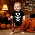 thumbnail image 2 of REDARER Baby Halloween Skeleton Short Sleeve Bodysuit Romper for My First Halloween Holiday Party Photoshoot Casual Daily Dress Up Outfit,0-3 Months, 2 of 5