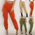 thumbnail image 2 of Pantalon Cargo de Combat Taille Haute Hip Hop pour Femmes, Ample et Décontracté, Mode, 2 of 5