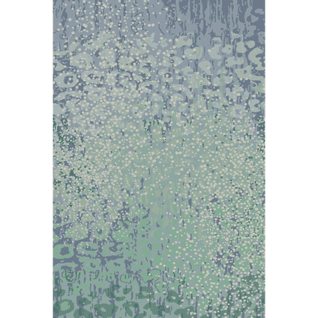 Non Puddle Light - 2' x 3' Splattered Puddles Lime Green and Steel Blue Hand Knotted Wool Area Throw Rug