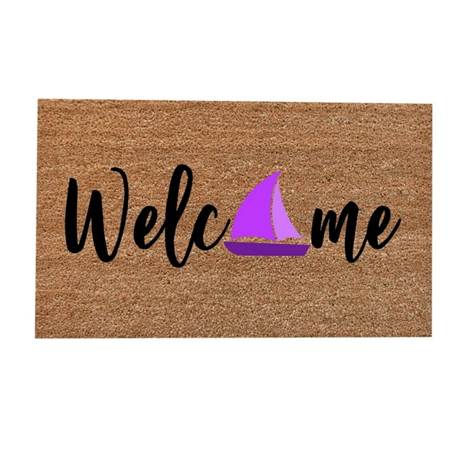 Summer Coir Mat Coir Doormat Cute Entryway Outdoor Durable and Anti Slip Mats Outdoor or Entryway Rug Weather Resistant, Non-Slip Backing Welcome Mats for Front Door Outdoor Entry Welcome, 16x24 Inch