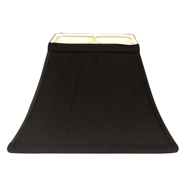 Cloth & Wire HI01580 Slant Rectangle Bell Hardback Lampshade with Washer Fitter, Black (with white lining)