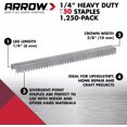thumbnail image 2 of CHL-ARROW 504 5/16-Inch Genuine T50 Staples, 1,250-Pack, Silver, 1/4 Inch, 2 of 4