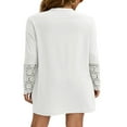 thumbnail image 2 of Women Knit Cardigan with Lace Flower Patchwork Sleeve Single Breasted Outwears, 2 of 6