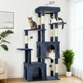 thumbnail image 1 of Yeshouse Árbol para gatos de 155 cm, varios niveles, ideal para gatos grandes y Maine Coon, con percha gigante, 2 compartimentos, postes rascadores de sisal y pelotas colgantes, 1 of 7