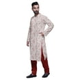 thumbnail image 2 of Atasi Designer Kurta Pajama For Men Printed Angrakha Style Casual Summer Clothing, 2 of 5