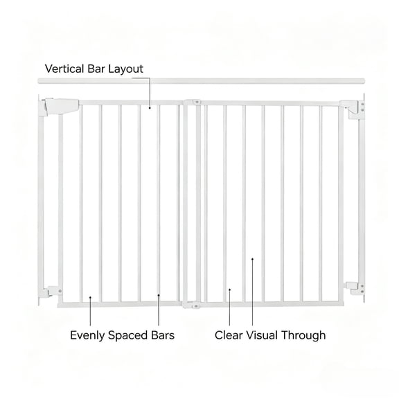 TENGDA Adjustable Stair Gate No Bottom Bar Hardware Mount Pet Safety Gate for Doorways Stairs