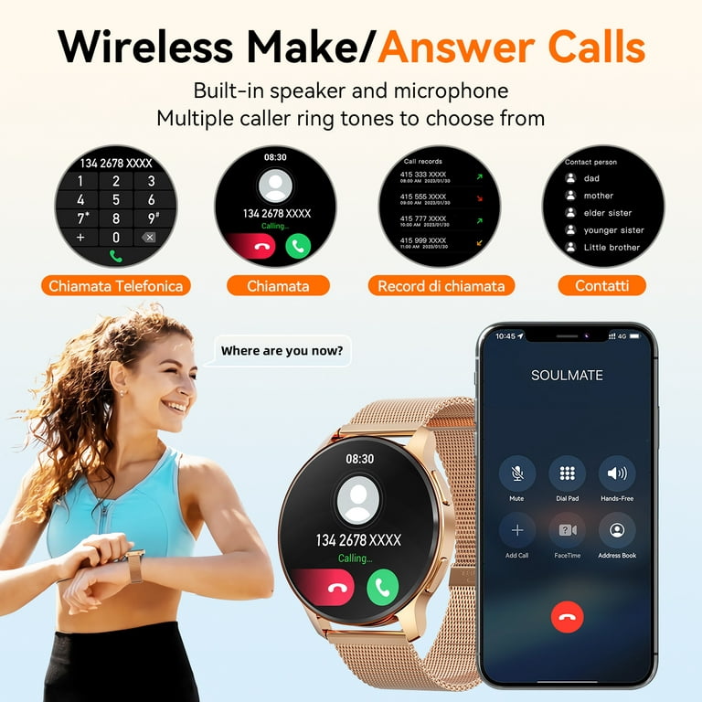 Smart Watch for Women, Dial Answer Calls Smartwatch for Android iOS Phones  Waterproof Activity Fitness Tracker with 1.32 Full Touch Screen 20 Sports  Modes Pedometer Heart Rate Sleep Monitor 