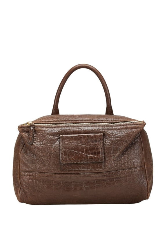 Pre-Owned Givenchy Pandora one-shoulder bag in brown leather for women. (Good)